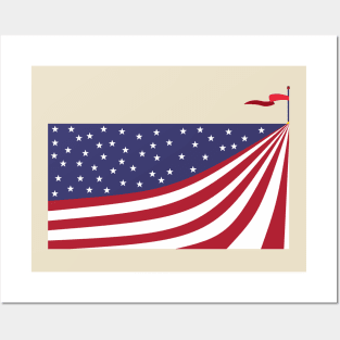 New American Flag Posters and Art